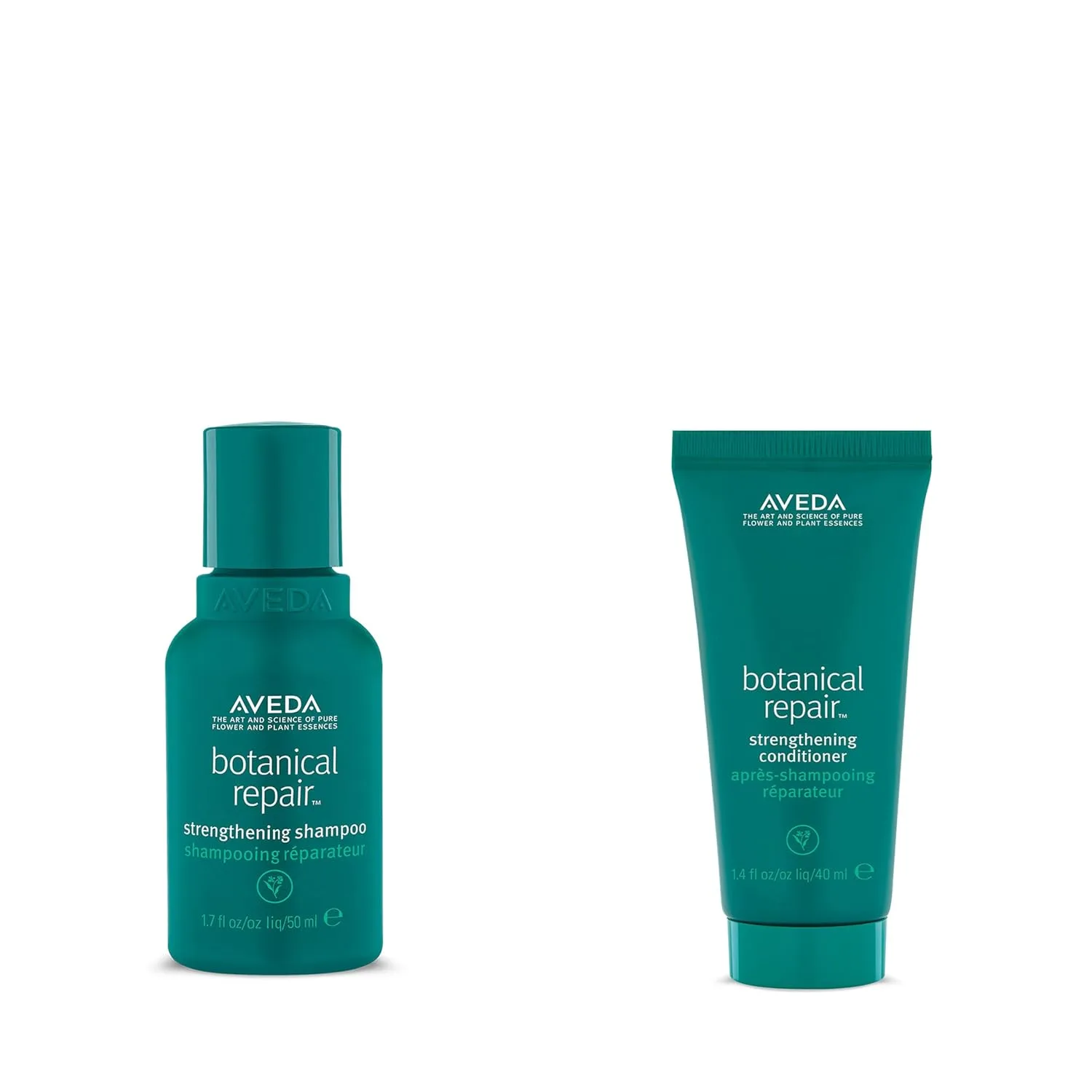 Набор шампуня и кондиционера Aveda Botanical Repair Strengthening для укрепления и восстановления поврежденных волос, предотвращения ломкости, без силикона, travel size