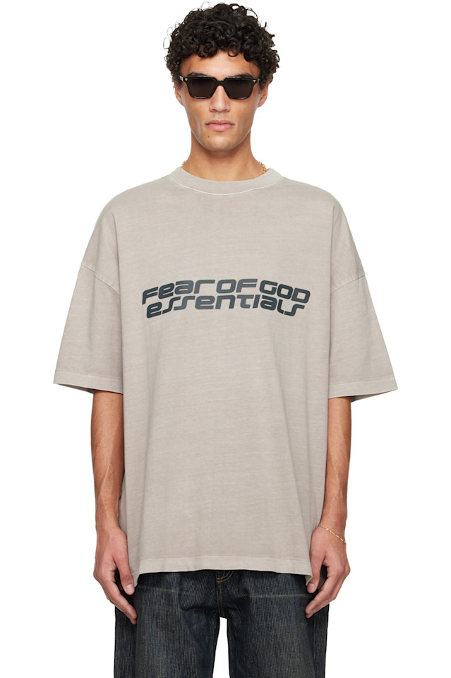 

Fear Of God Essentials Серая праздничная футболка в стиле 90-х «страх бога»