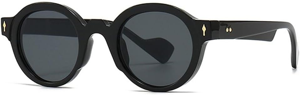 

Популярные модные круглые солнцезащитные очки для женщин в стиле панк с заклепками, градиентные, с защитой от УФ-излучения UV400, для мужчин – ретро-солнцезащитные очки SKFGNX, Black Gray