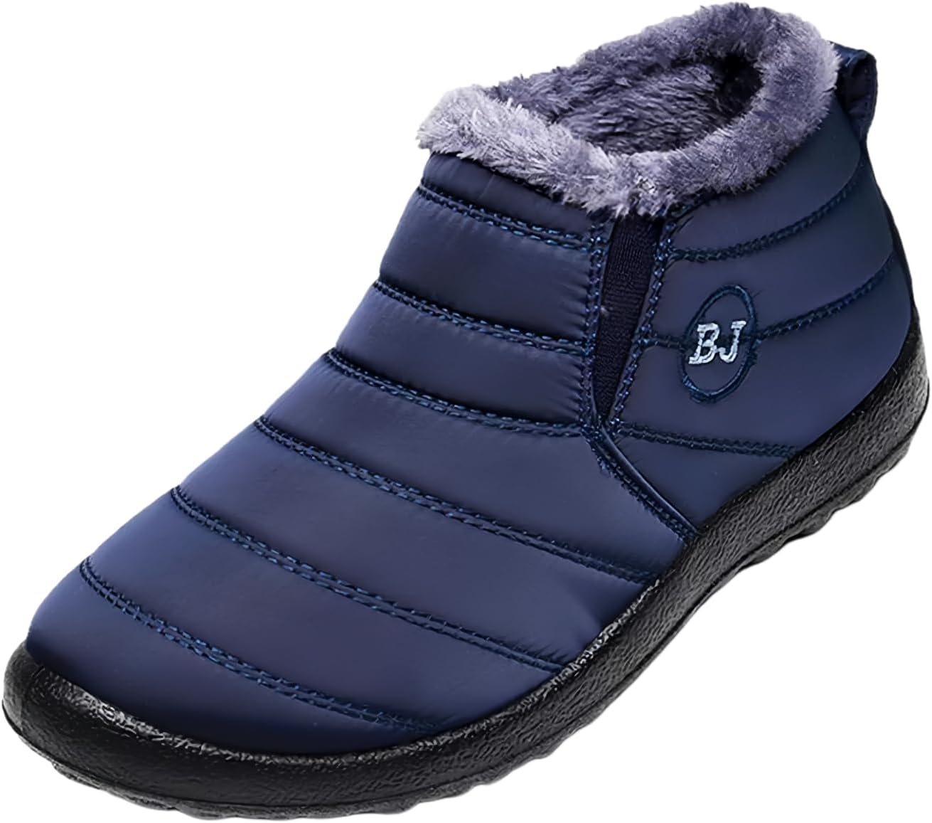 

Мужские водонепроницаемые утепленные ботинки с меховой подкладкой и буквой, на слипонах, до щиколотки Swzec, синий