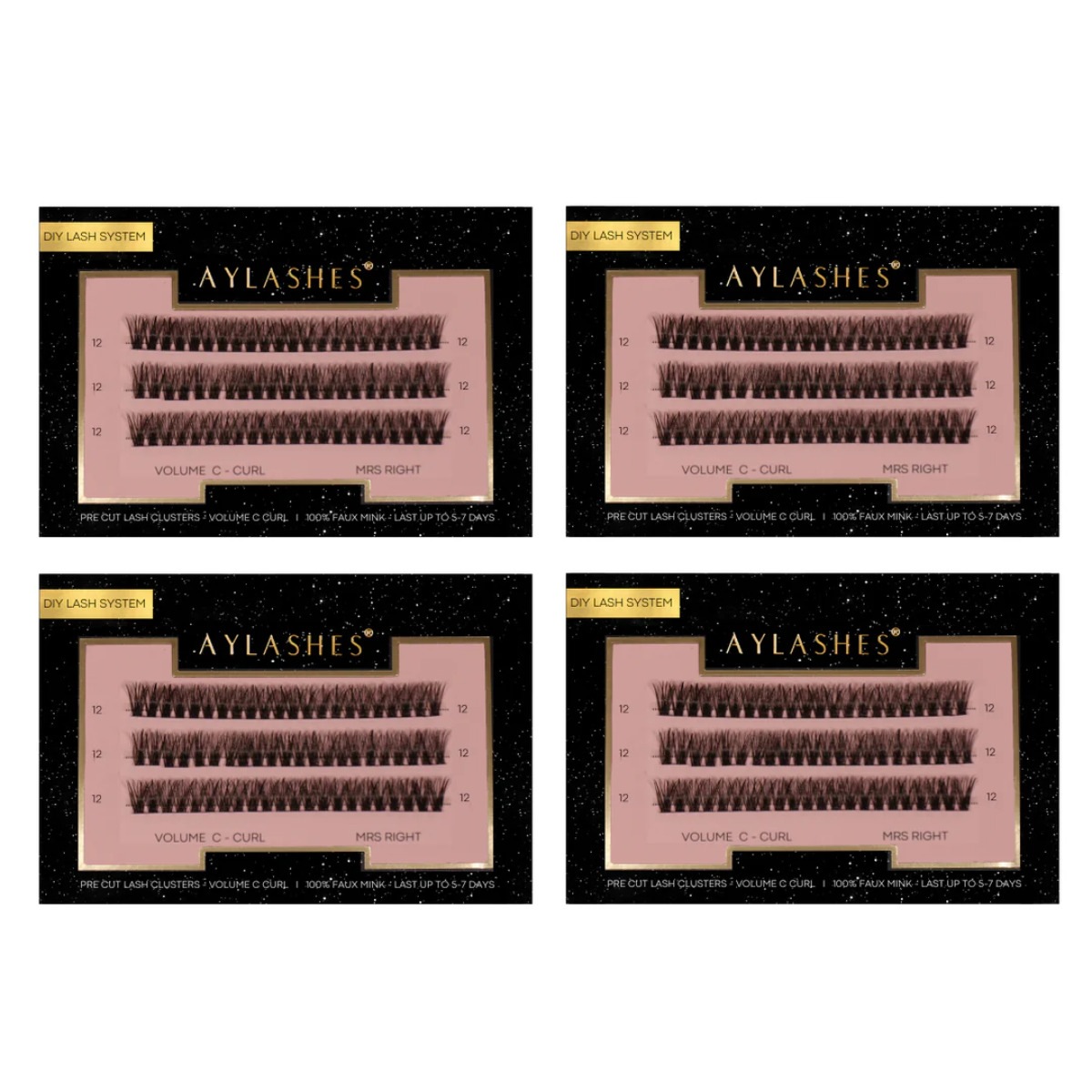 

Искусственные ресницы pre cut wimpern bundle Aylashes, mrs right bundle - long (10mm 12mm 14mm 16mm), количество 1 шт.