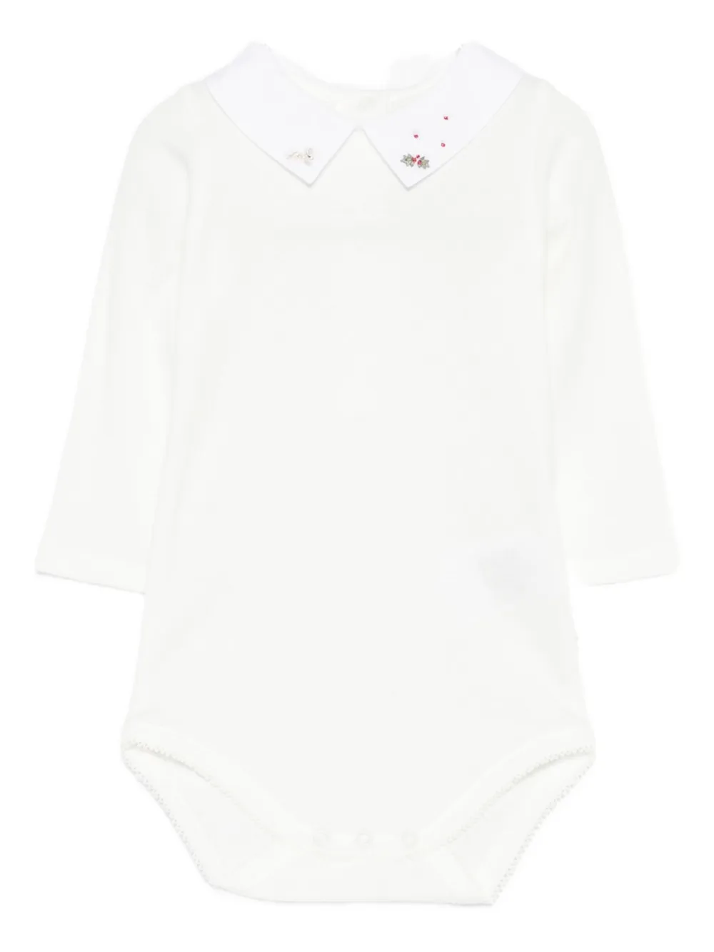 

Боди с воротником и вышивкой Bonpoint, белый