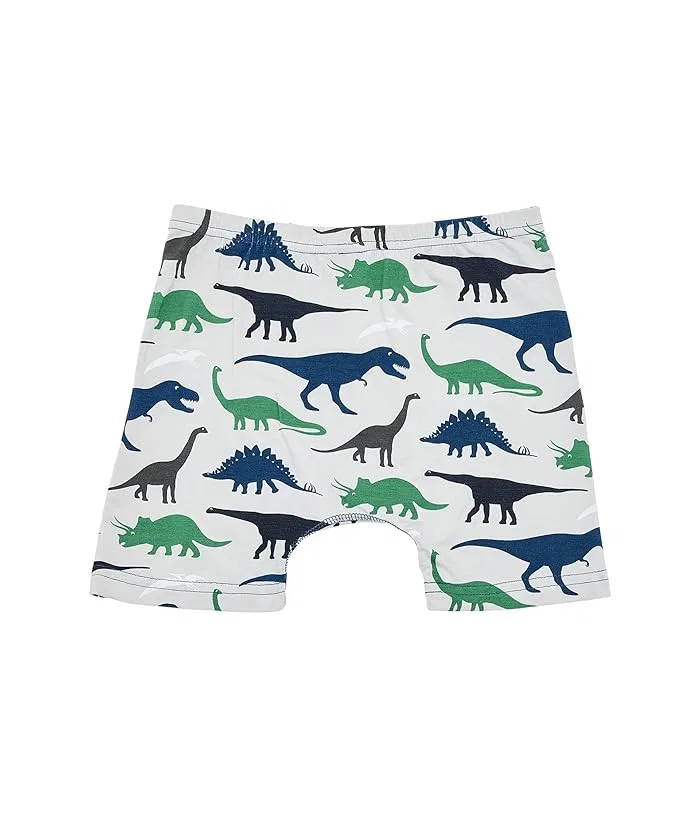 Трусы боксеры набор 3 шт. Print Boxer Brief Set Kickee Pants Kids, Denim Stripe/Denim/Dove Dino Museum — фото 2