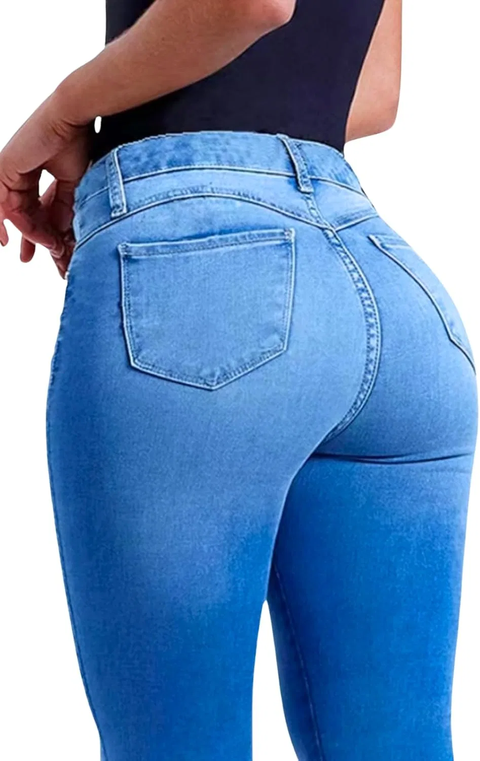Джинсы Bootcut с высокой талией, синий — фото 3