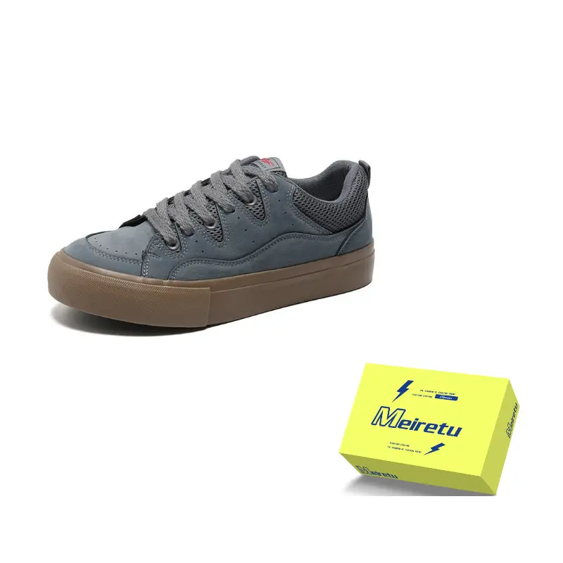 

Meiretu Серые мужские скейтерские кроссовки с противоскользящей подошвой и устойчивостью к истиранию, цвет Gray