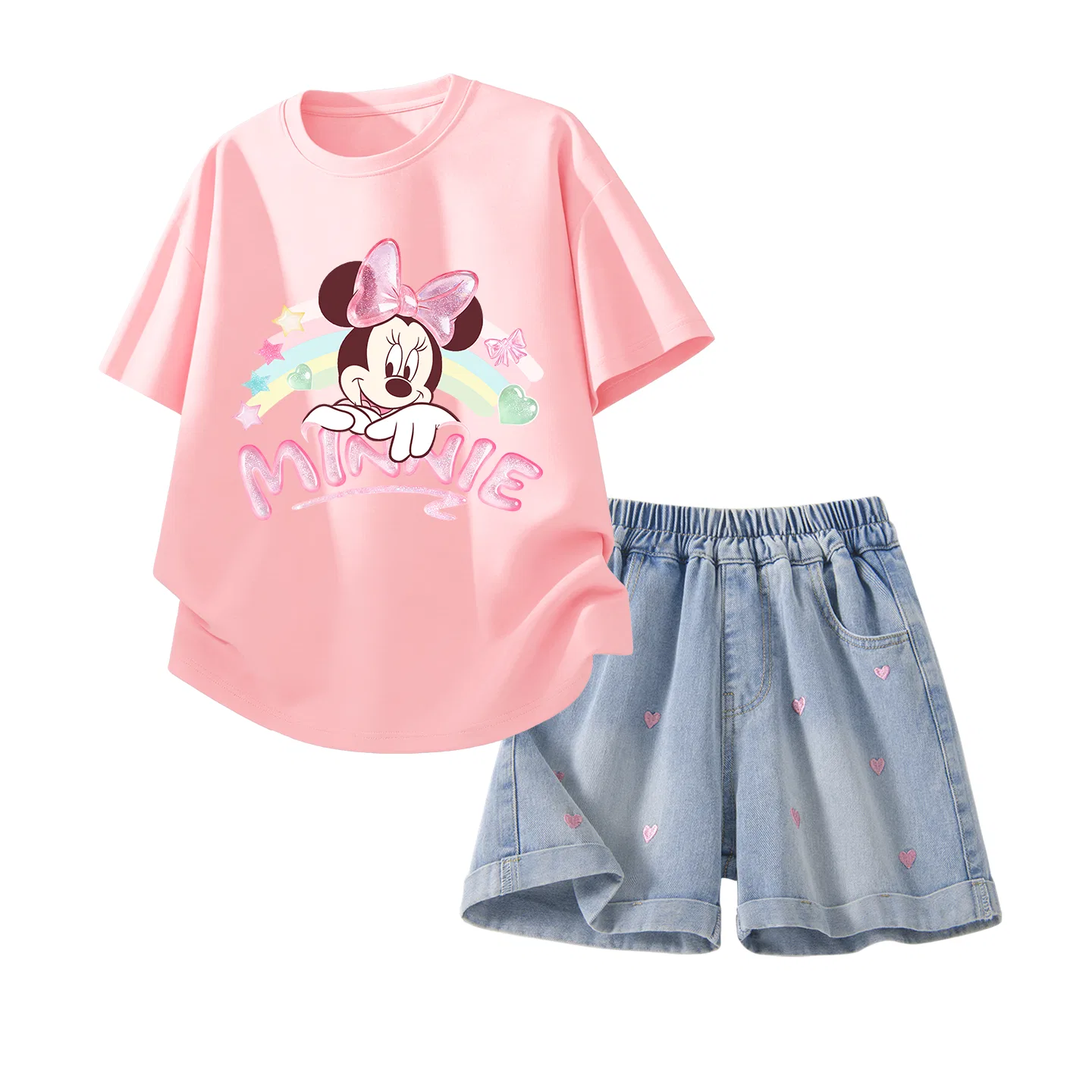 Повседневный спортивный костюм Disney для детей, 2 предмета, розовый/синий