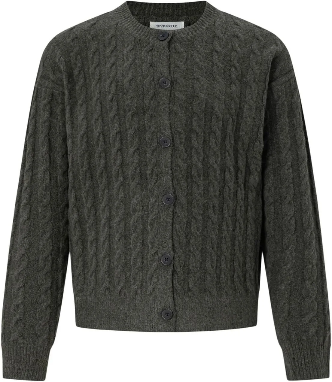 

Винтажный кардиган Unisex, однотонный, с круглым вырезом и длинными рукавами