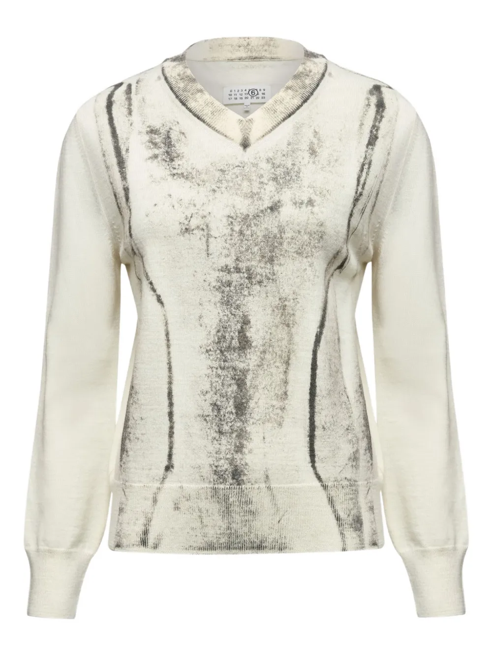 

Свитер с абстрактным принтом MM6 Maison Margiela, белый