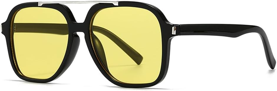 

Солнцезащитные очки с двойной перемычкой большого размера для женщин и мужчин с защитой от УФ-излучения UV400 и заклепками, идеально подходят для занятий спортом на открытом воздухе, бега и путешествий UYPTK, C2 Black Yellow