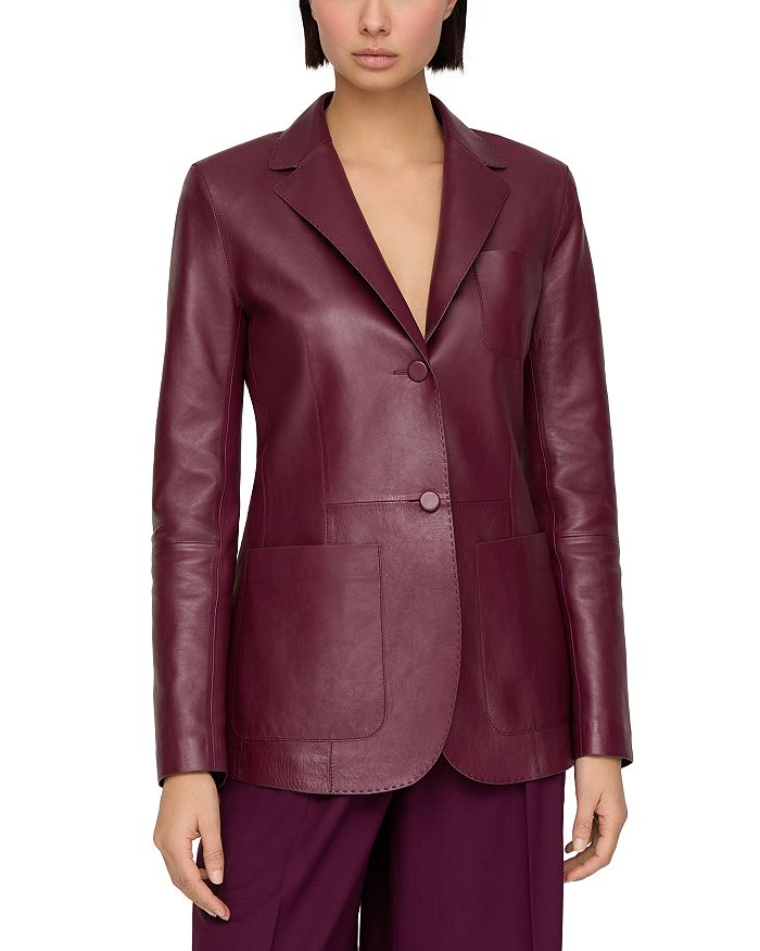 

Кожаный блейзер Lafayette 148 New York, красный