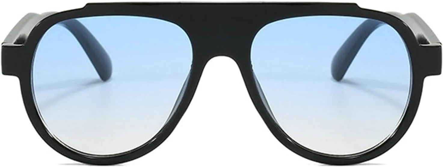 

Willochra Большие солнцезащитные очки-пилот для женщин, модные очки в крупной оправе, цельные солнцезащитные очки-маска, модные овальные очки XF, Black Blue