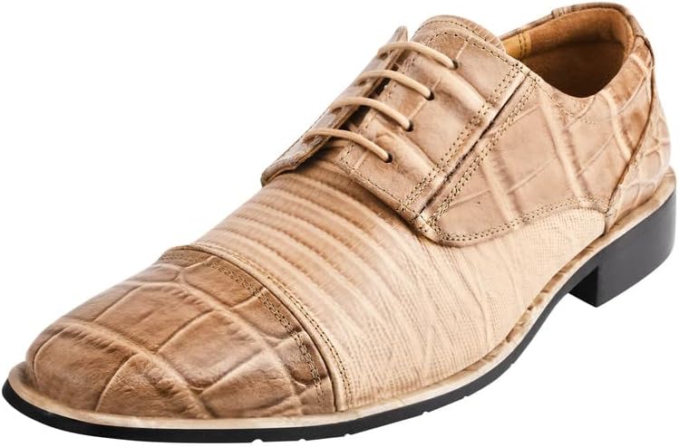 

Мужские оксфорды LIBERTYZENO с животным принтом из натуральной кожи на шнуровке для Рождества, бежевый