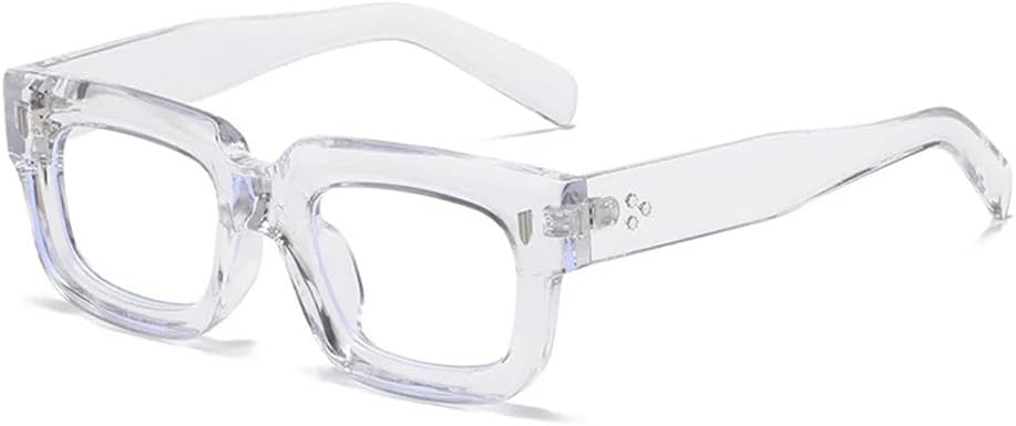 

Солнцезащитные очки женские с заклепками, мужские, с прозрачными линзами цвета океана, с защитой от УФ-излучения UV400, в стиле панк, для путешествий на открытом воздухе и вождения UYPTK, Transparent Clear