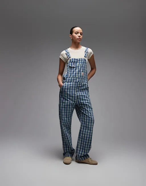 

Свободный джинсовый комбинезон в синюю клетку Levi's Workwear