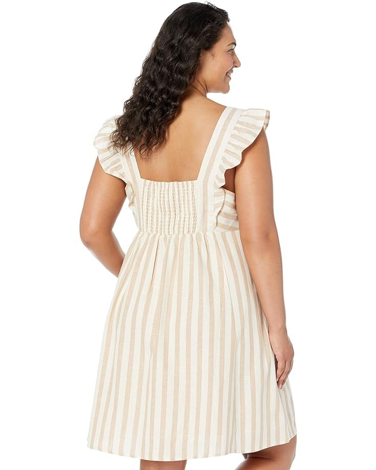 

Платье Draper James Plus Size Maddie Babydoll Dress in Cabana Stripe, кэмел