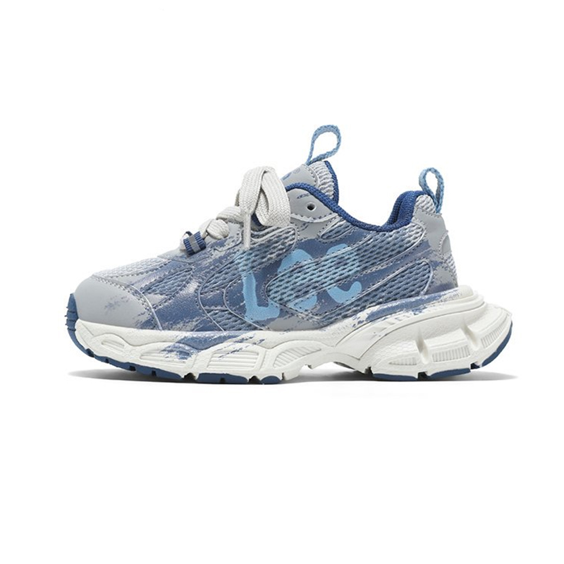 

Амортизация устойчивость к истиранию дышащий противоскользящий анти-удар низкий верх детские повседневные кроссовки Lee, синий