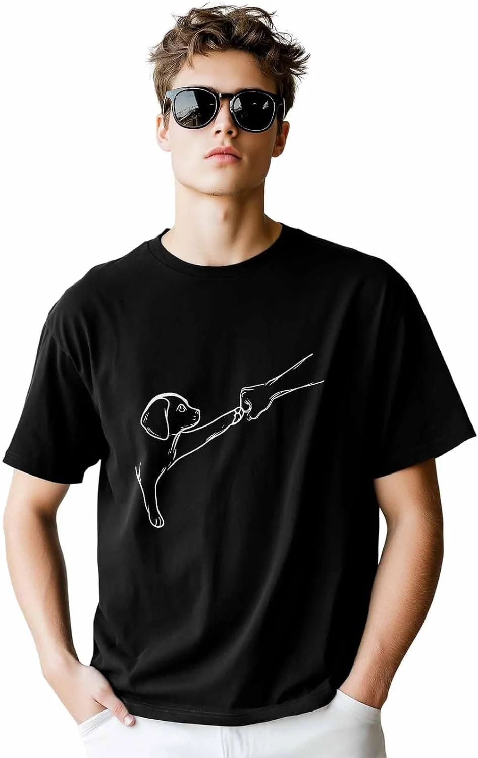 

Футболка Dog Fist с принтом, мужская, короткий рукав JasmineM