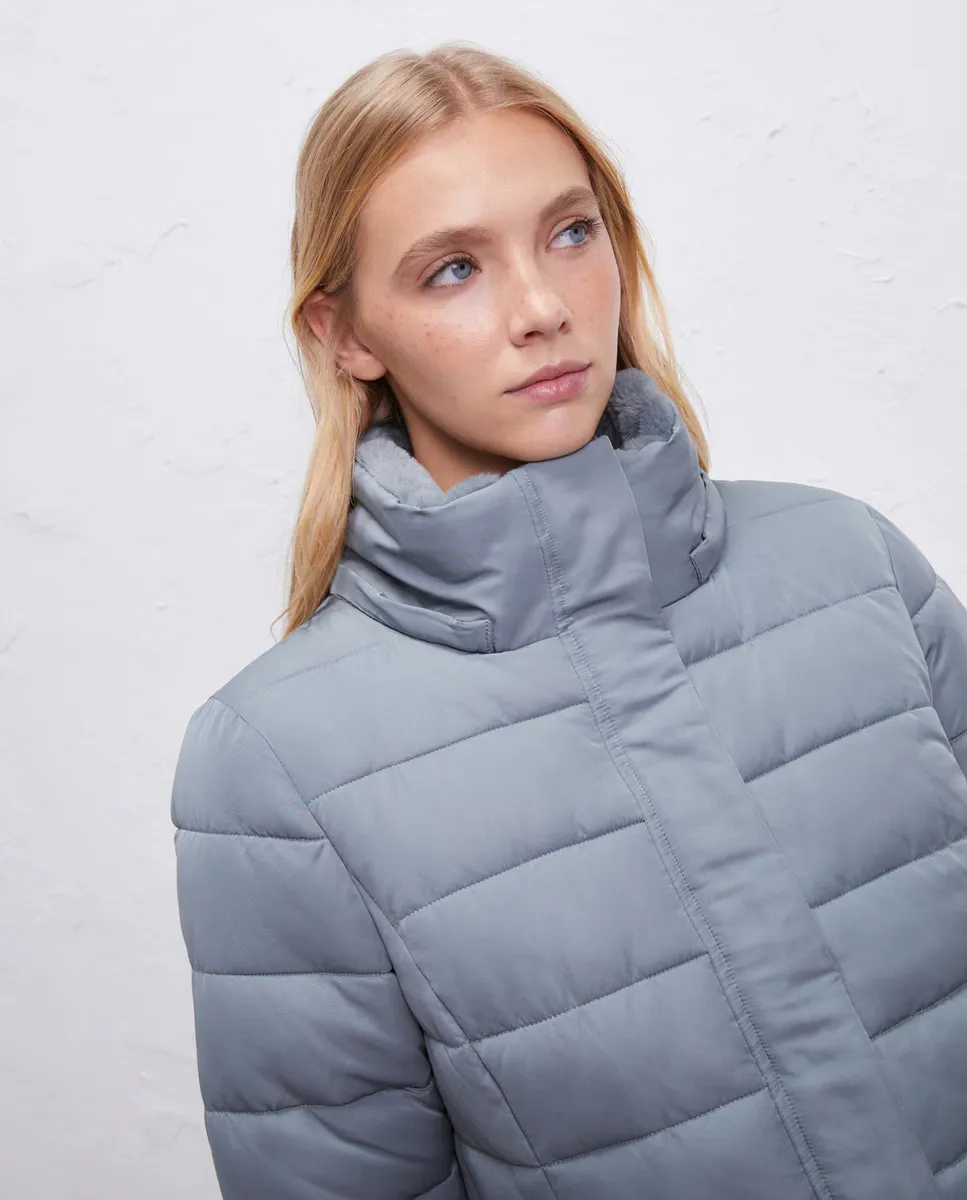 

Стеганое женское пальто с капюшоном и подкладкой Easy Wear, цвет Cerúleo