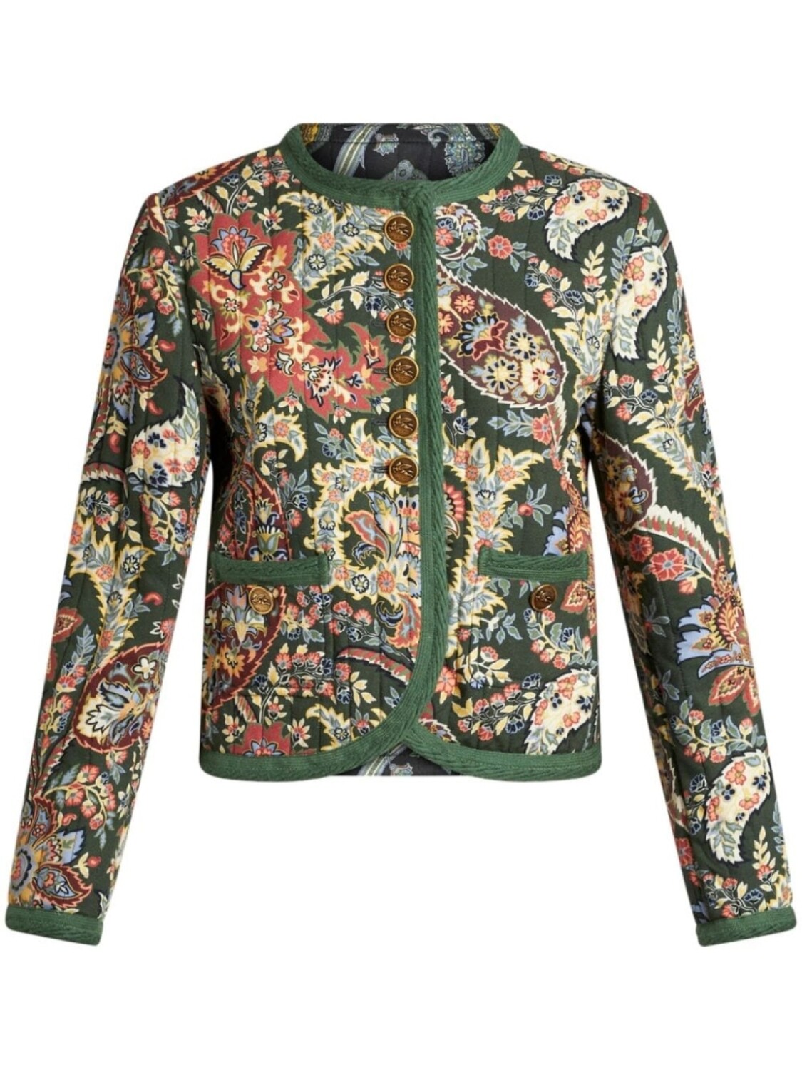 

ETRO укороченная куртка с принтом пейсли, зеленый