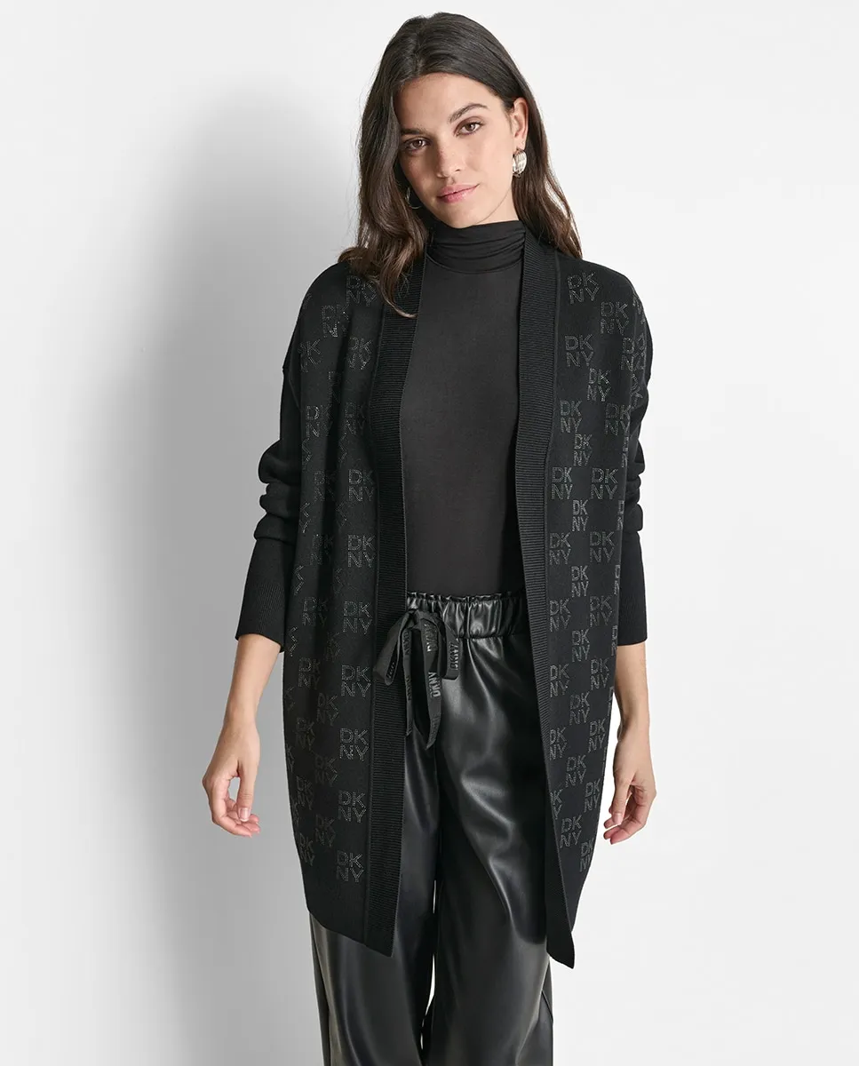 

Открытый кардиган для женщин с длинными рукавами DKNY, черный
