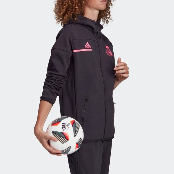 Куртка adidas Real Zne Real Madrid Soccer/Football Sports Hooded Jacket Black, черный — фото 4