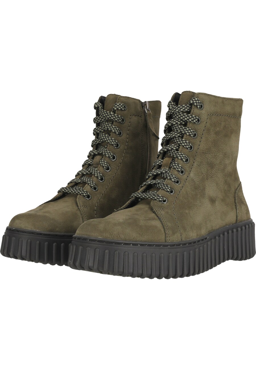 Ботинки женские CLARKS Torhill Rise кожаные на толстой подошве, зеленый — фото 3