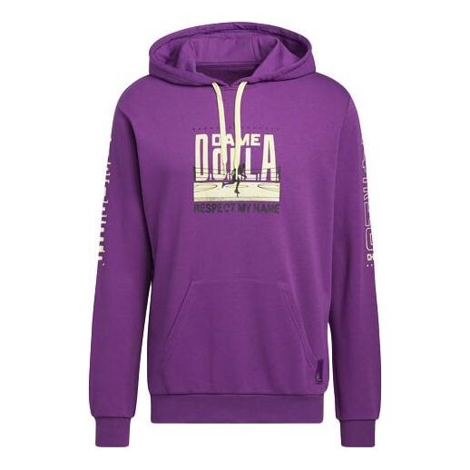 

Толстовка Adidas Dame Ko Hdy Pattern Printing Basketball Sports Purple, мультиколор