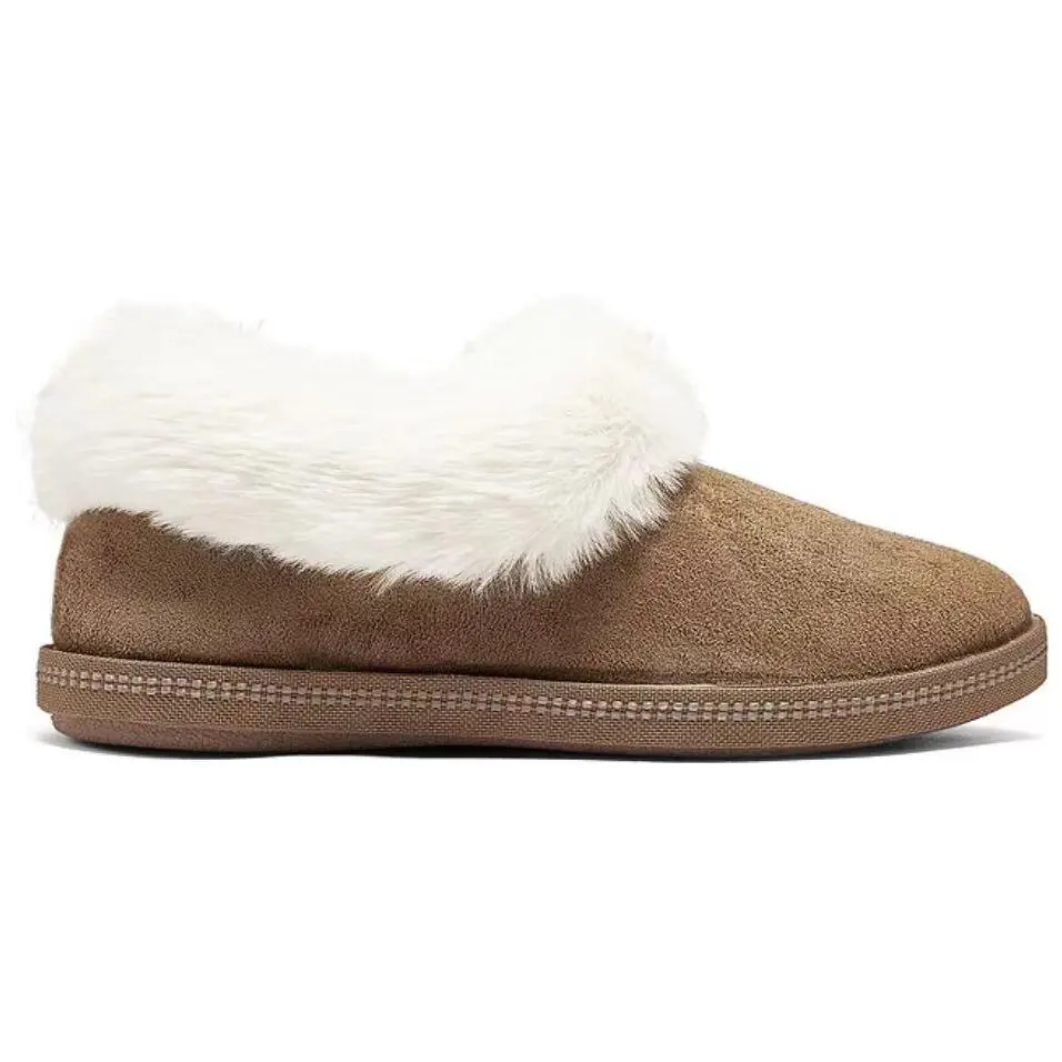 Женские зимние ботинки Skechers низкие с мехом, каштановый — фото 2