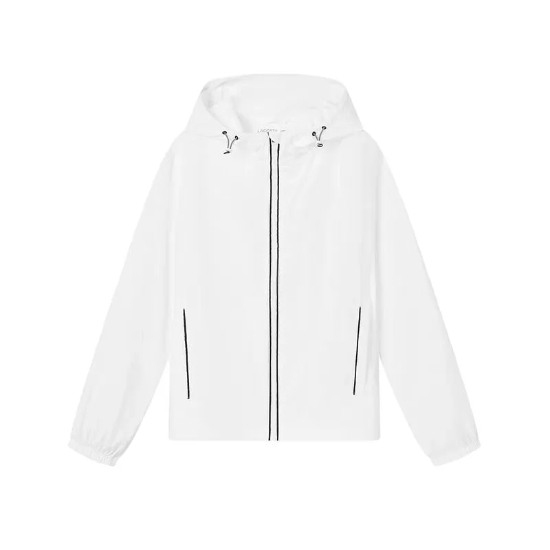 Куртка LACOSTE Hooded Moderate, с капюшоном, белый