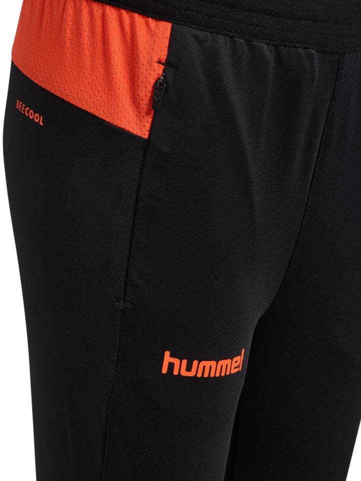 Hummel Детские спортивные брюки Hmlblaze Multisport с регулируемой талией, черно-оранжевые — фото 3