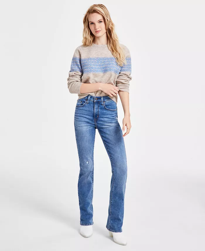 

725 Высокие Классические Удлиненные Джинсы с Эффектом Буткат Levi's, синий