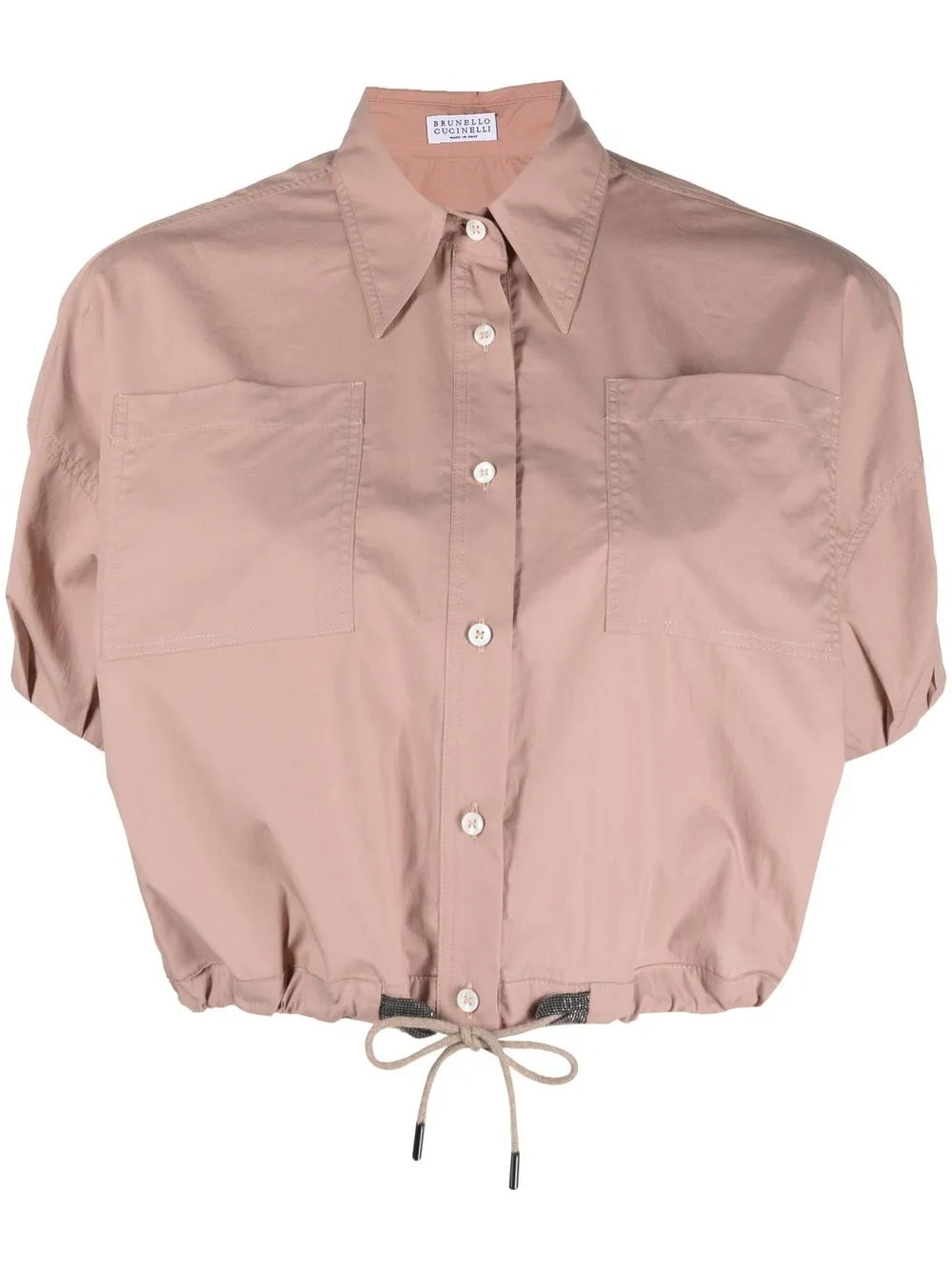 

Укороченный топ с кулиской Brunello Cucinelli, розовый