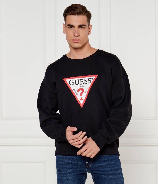 

Толстовка Guess Jeans с логотипом, черный