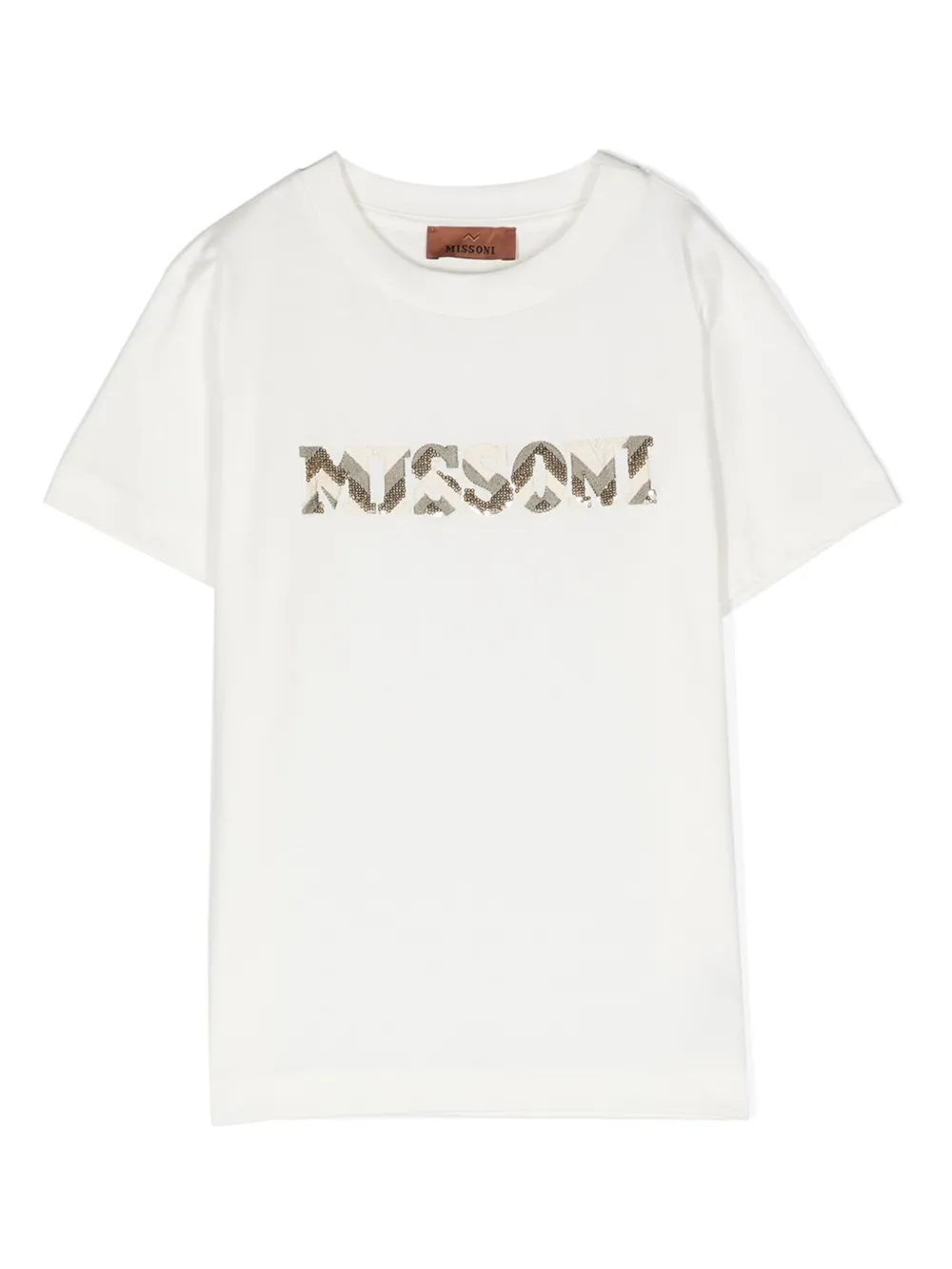 

Футболка с вышитым логотипом Missoni Kids, белый