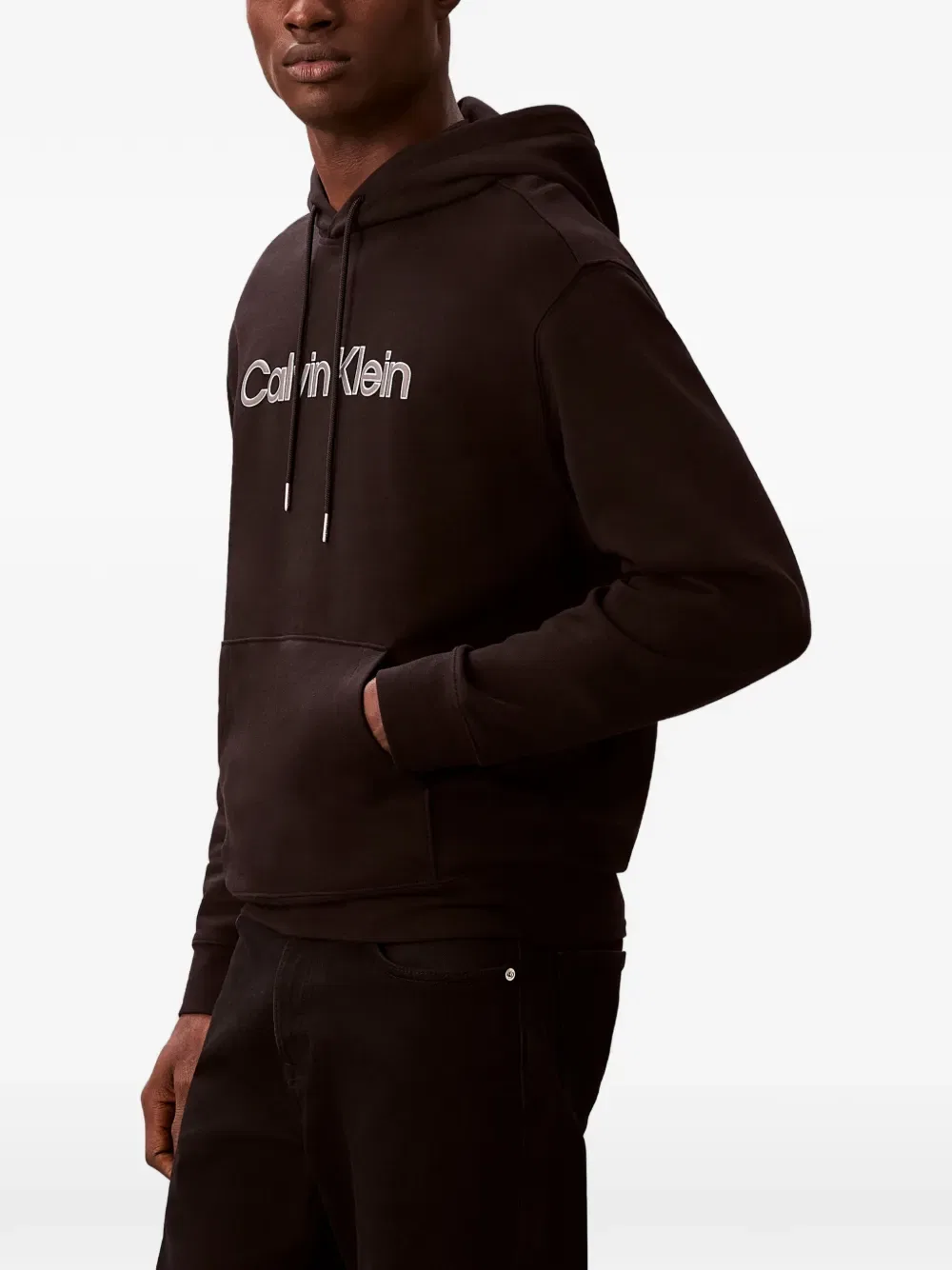 Толстовка с капюшоном и завязками Calvin Klein, черный — фото 4