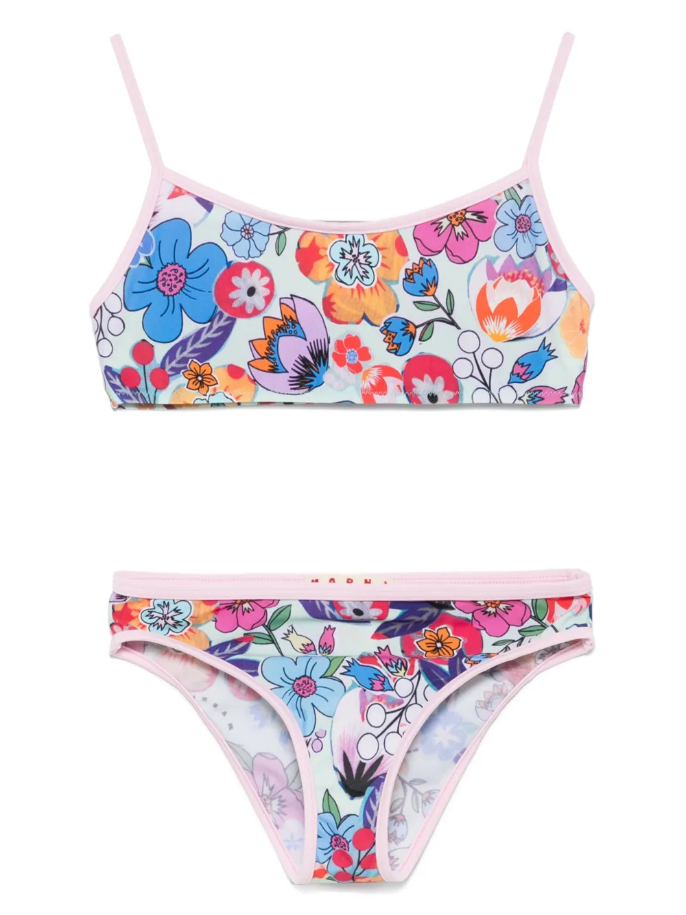 

Бикини с цветочным принтом Marni Kids, розовый