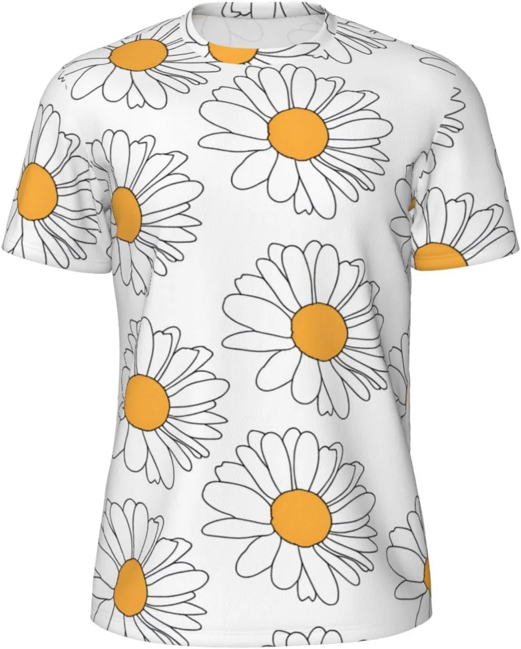 

Футболка мужская летняя с принтом White Daisy, легкая и дышащая SDFHU