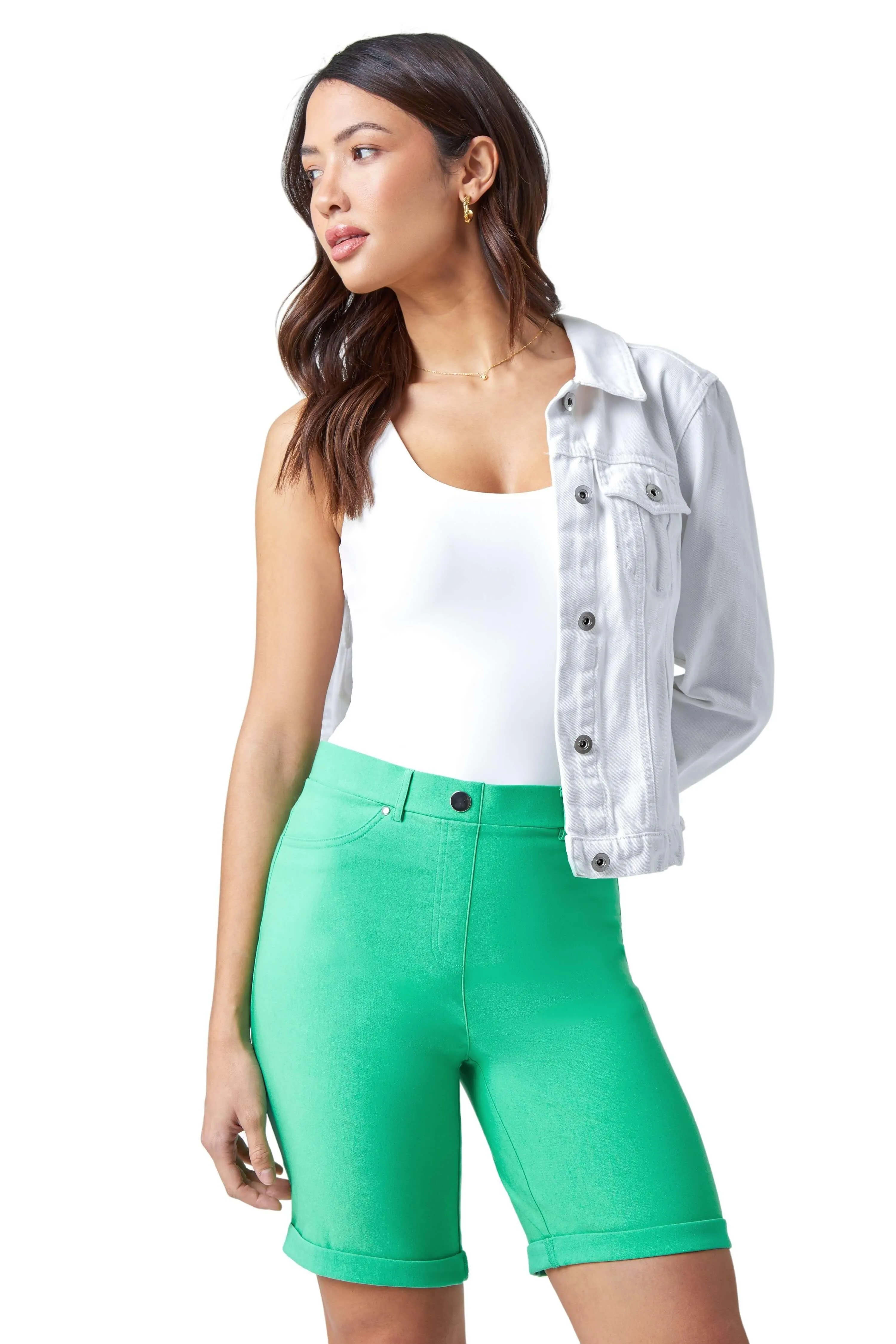 

Эластичные шорты с подворотами Roman, зеленый