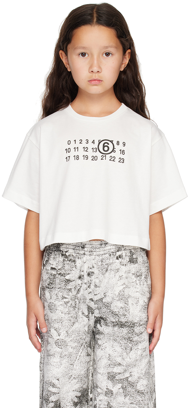 

Детская футболка с логотипом MM6 Maison Margiela, белый
