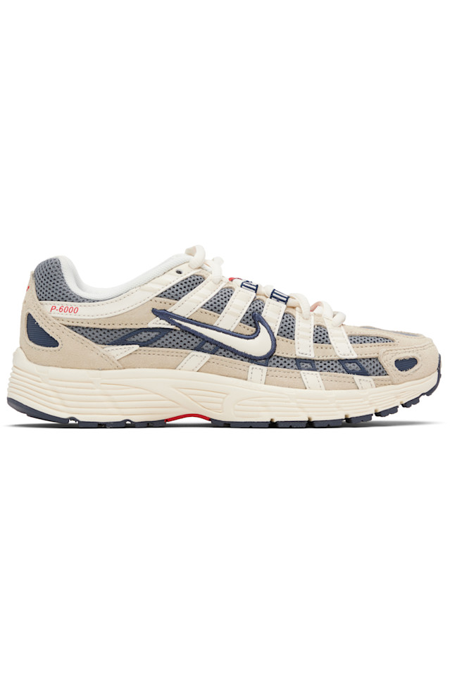 

Nike Серые и бежевые замшевые кроссовки P-6000