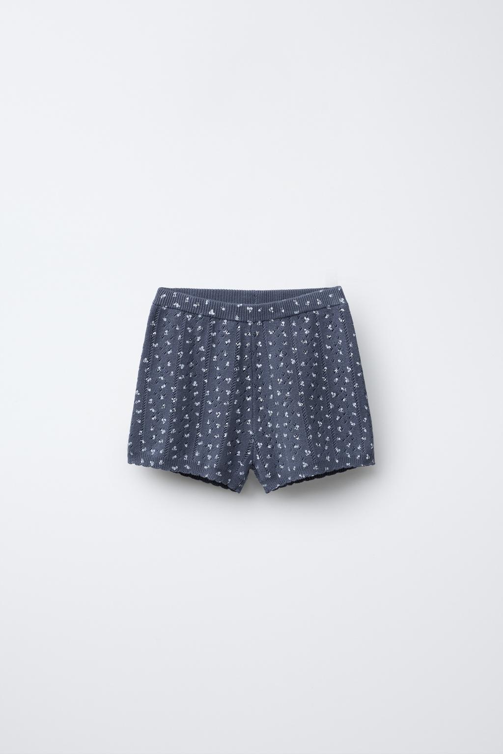 

Трикотажные шорты-бермуды pointelle ZARA, синий