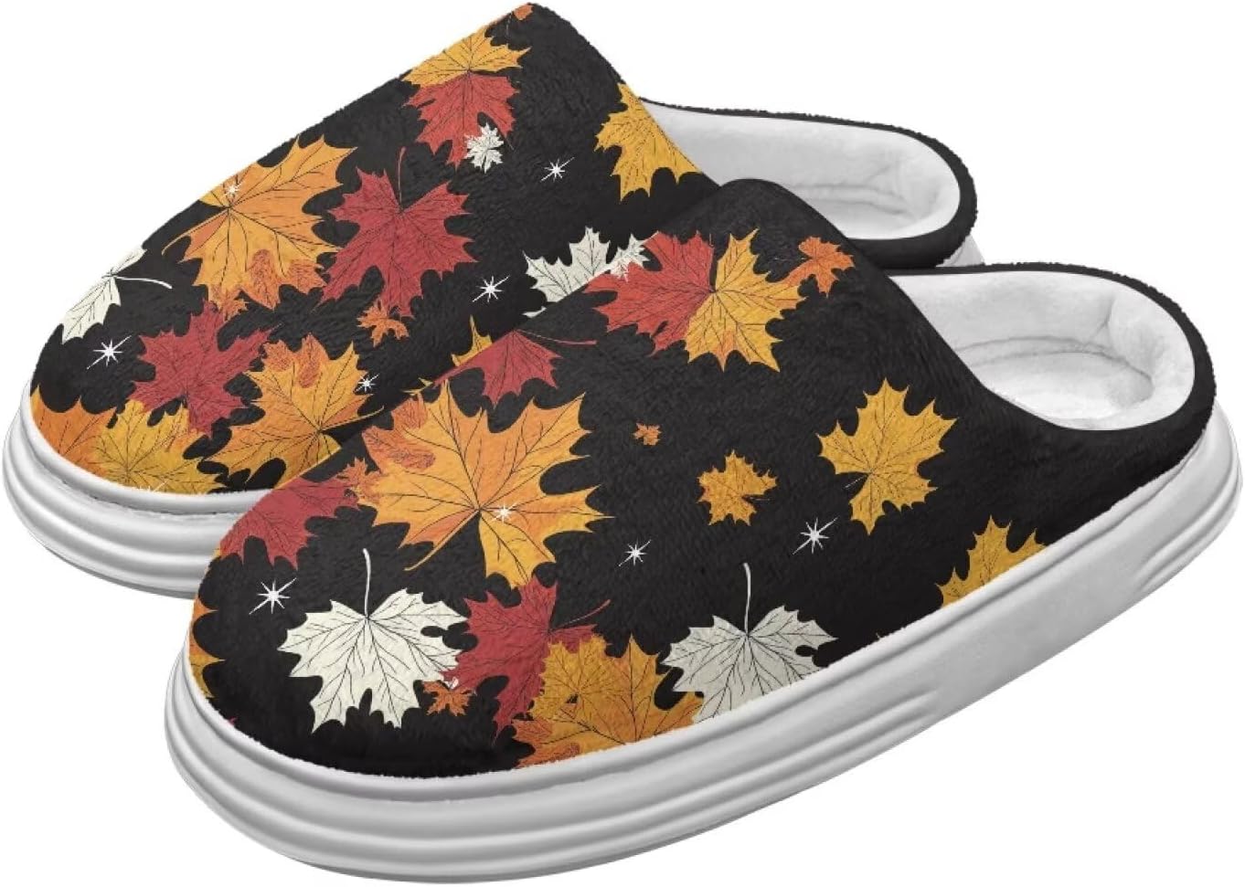 

Тапочки Chririnla на День Благодарения для женщин и мужчин, мягкие, уютные, комфортные, плюшевые, легкие, без шнурков, для дома и улицы, с противоскользящей подошвой из EVA, Aesthetic Maple Leaf