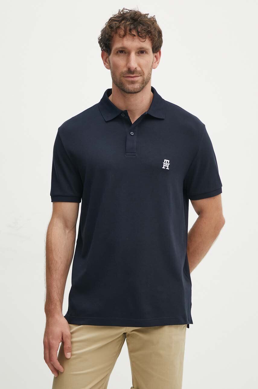 

Рубашка-поло Tommy Hilfiger из хлопка, темно-синий