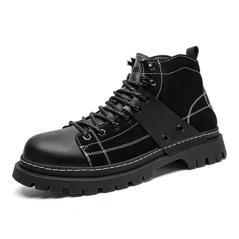 Dunnu Мужские ботинки Martin черно-коричневые, утепленные, цвет Black Brown, Padded — фото 2
