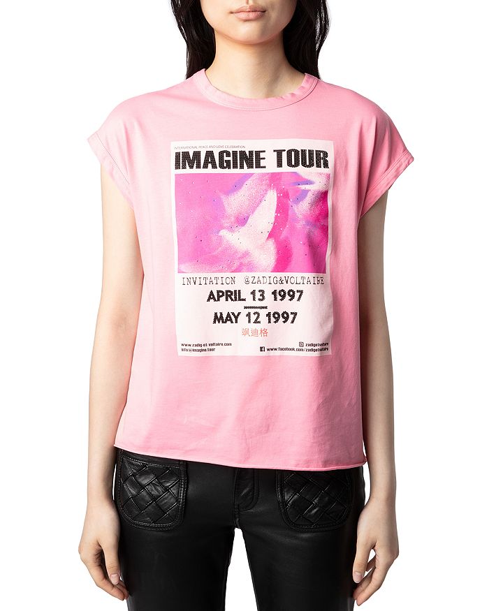 

Футболка Zadig & Voltaire Cecelia Imagine Concert Tour, розовый