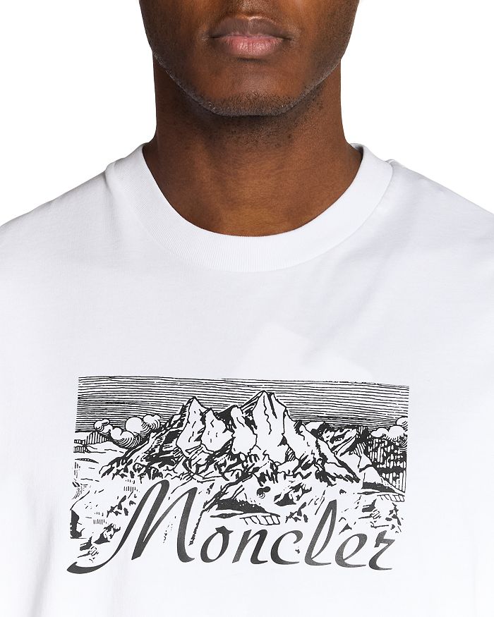 Футболка с коротким рукавом и принтом Moncler, белый — фото 4