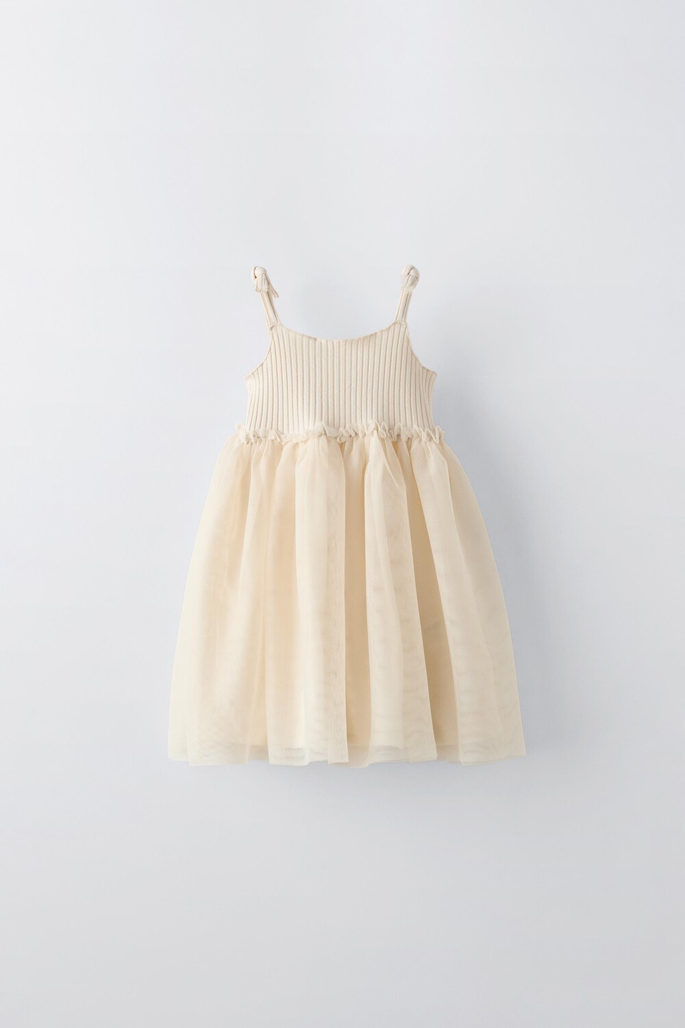 

Платье из комбинированного тюля ZARA, экрю
