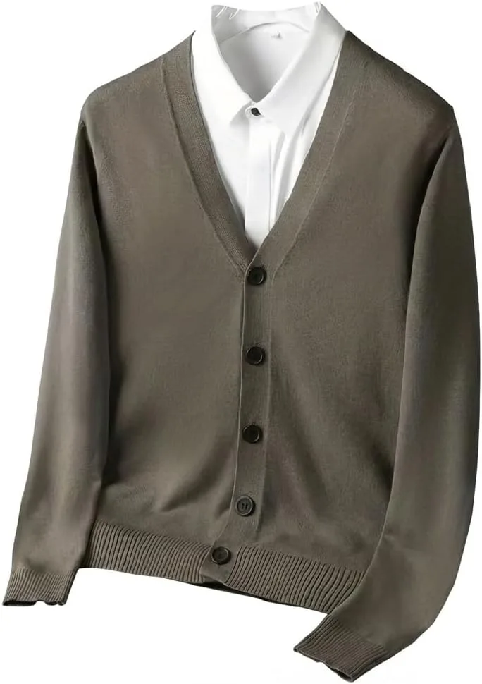 

Мужской кардиган-свитер с V-образным вырезом и длинными рукавами, slim fit Havyxar