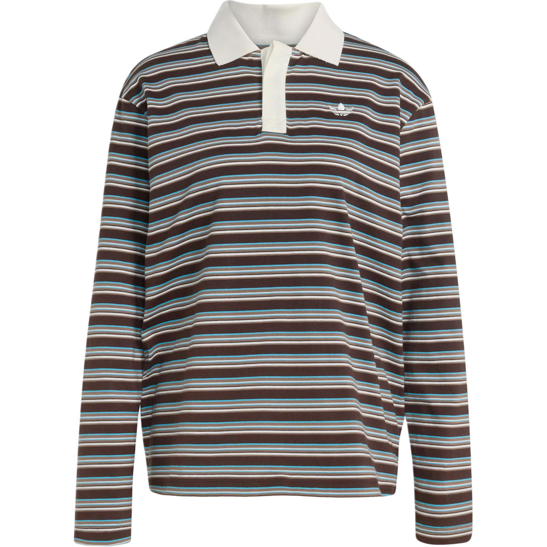 

Поло с длинным рукавом в полоску оверсайз для женщин Adidas Originals, aurora coffee белый