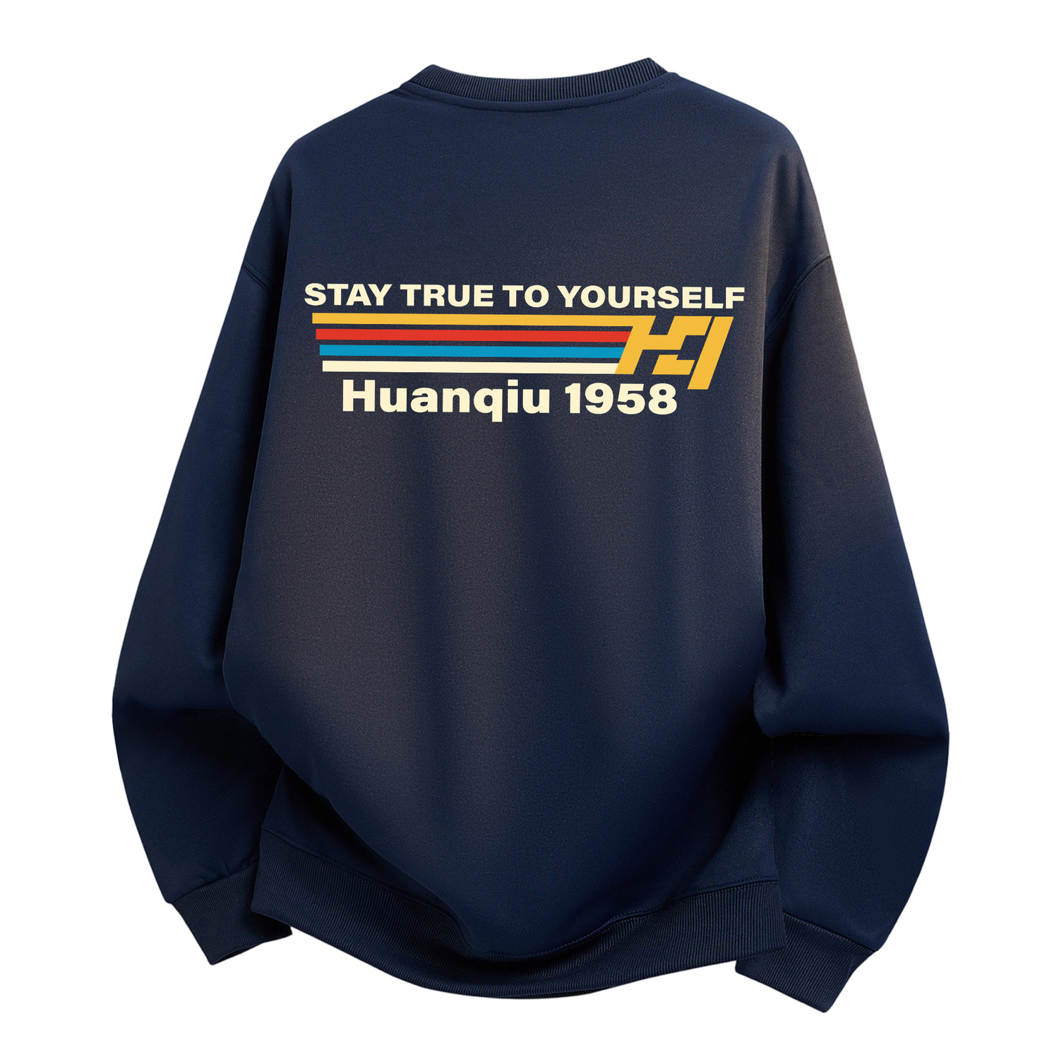 

Свитшот с круглым вырезом Unisex HUANQIU, темно-синий (fleece-lined)